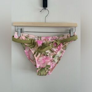 Vintage Venus 90s belted‎ floral print bathing suit bottoms size medium